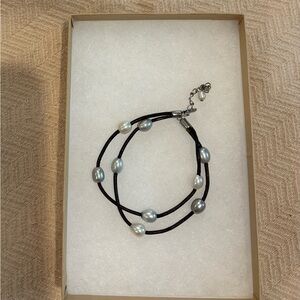 Black and Silver Pearl Bracelet